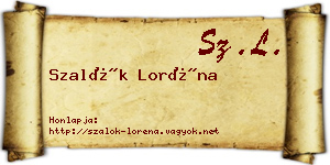 Szalók Loréna névjegykártya